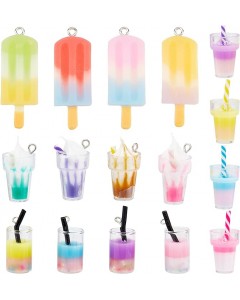 68Y3-10A 32 pieces  Resin milk tea fruit tea ornaments