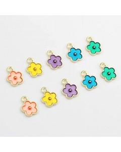 ZL33-22-10P-Mini Flowers Charms for DIY Jewelry Earrings Making