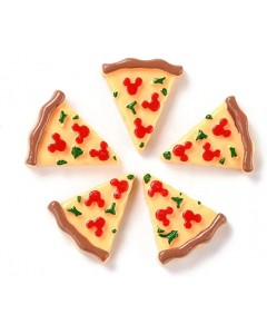 ZY1R-12-60p   Resin Imitation Food Pizza Flatback No-Hole Charms for DIY