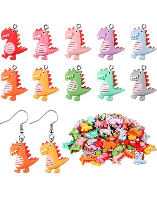 ZY031-01-100p-Cute Resin Dinosaur Pendants Charms for Girls Kids  DIY Crafting