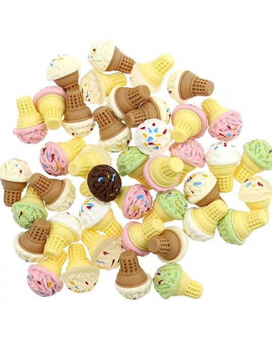 ZY1R-20-30p Ice Cream Resin Charm No Hole Beads for DIY Scrapbooking