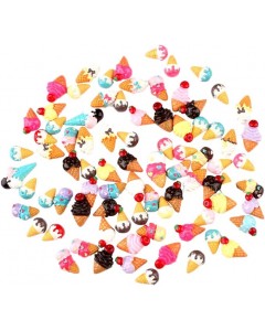 68Y3-10A  50 pieces of resin Flat Back Gemstone Ice Cream Slime Charm beaded decoration DIY craft scrapbook jewelry making