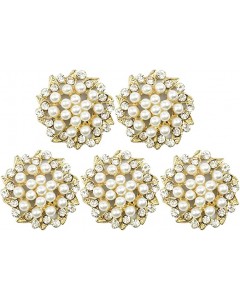 SZ15-33-40P-Rhinestone Buttons Embellishments Flatback Pearl Brooch Pendants for  DIY