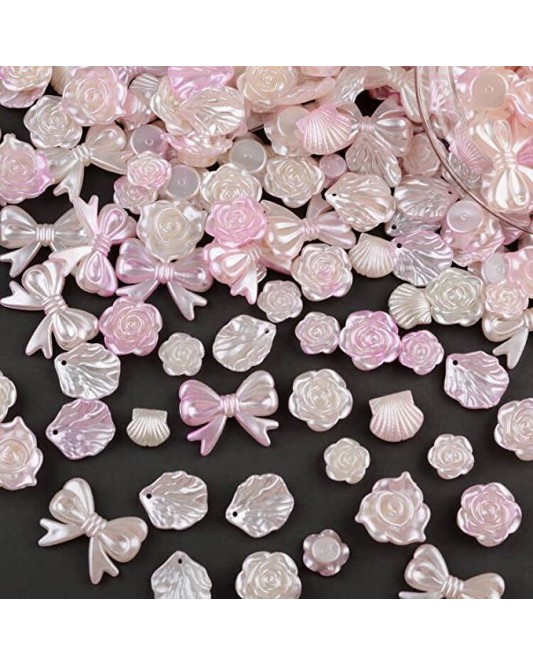 SZ15-24-60p-Gradient Pearls Flowers Pearls 3D Beads Bulk for DIY Crafts