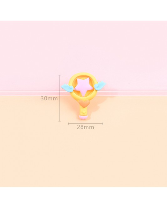 YZ13-100p-U31  20p  RC005 Cartoon Beautiful Girl Magic Wand DIY Resin Charms