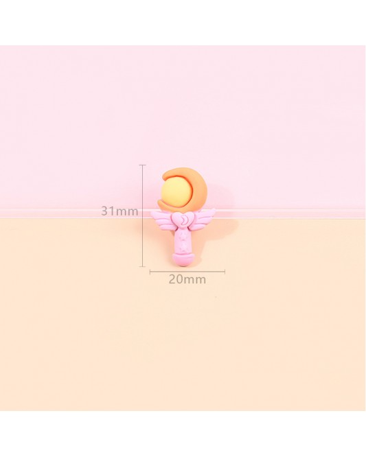 YZ13-100p-U31  20p  RC005 Cartoon Beautiful Girl Magic Wand DIY Resin Charms