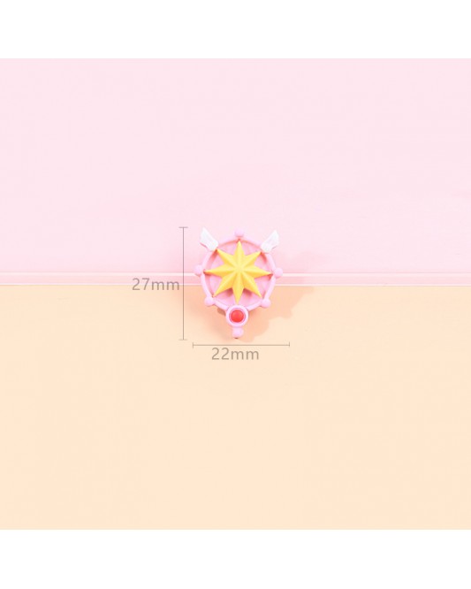 YZ13-100p-U31  20p  RC005 Cartoon Beautiful Girl Magic Wand DIY Resin Charms