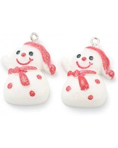 U36-100p-Snowman Resin Pendants Snowman Resin Charms  Hanging