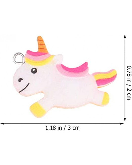 U32-100p-U32  100p Cartoon Unicorn Charms Resin Fairy Wind Pendant Jewelry DIY