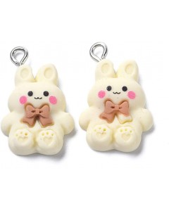 U35-100p-U34  100p Resin Rabbit Pendants Cartoon Bunny Charms  DIY