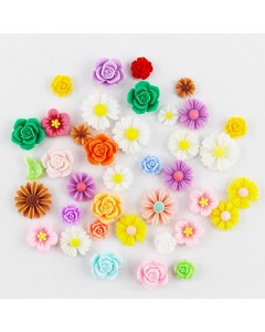 SZ15-06-200p-Flower Nail Charms Cute Set Making Hair Clip Headband DIY Craft Jewelry