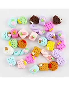 ZY26-03-200p-Desserts Design Nail Charm Resin Flatback Decorations Mixed Kawaii