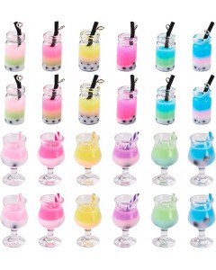 ZL31-17-15P-Colorful Resin Plastic Fruit Tea Bottle Dangle Charms Pendants for DIY