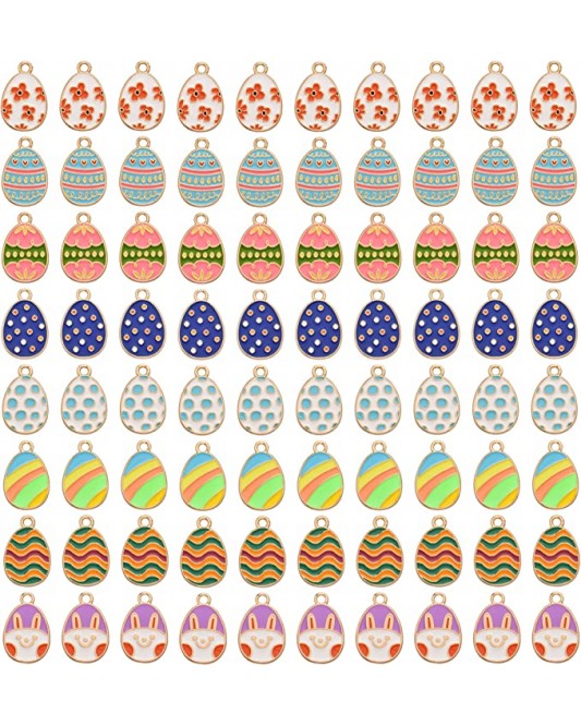 ZL33-10-10P-Easter Eggs Colored Pendants Accessories for Necklace Bracelet  Making