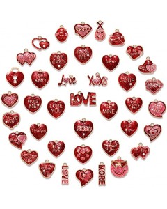 ZL33-06-10P-DIY Jewelry Making Valentine's Day Charms 80 Pack