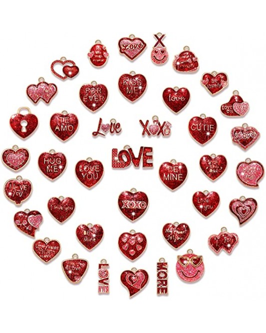 ZL33-06-10P-DIY Jewelry Making Valentine's Day Charms 80 Pack