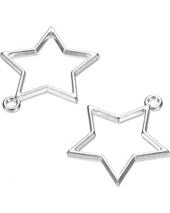 ZL31-07-15P-Star Shape Geometric Alloy Hollow Open Back Charms for DIY Crafts