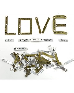 ZL31-06-15P-Mixed Words Letters Connector Pendants Beads Charms for DIY