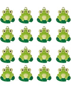 ZL33-11-10P-Frog Charms Cute Animal Pendants for Earring Necklace Bracelet Key Chain DIY