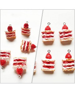 ZL31-12-15P-Jewelry Bracelet Beads Cake Loose Keychain Decoration Dessert Good for DIY 30 Pack